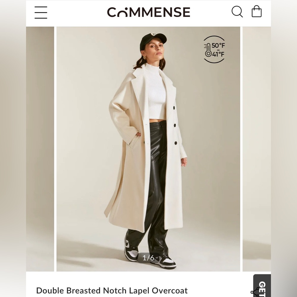 Overcoat, creamy white, size M
